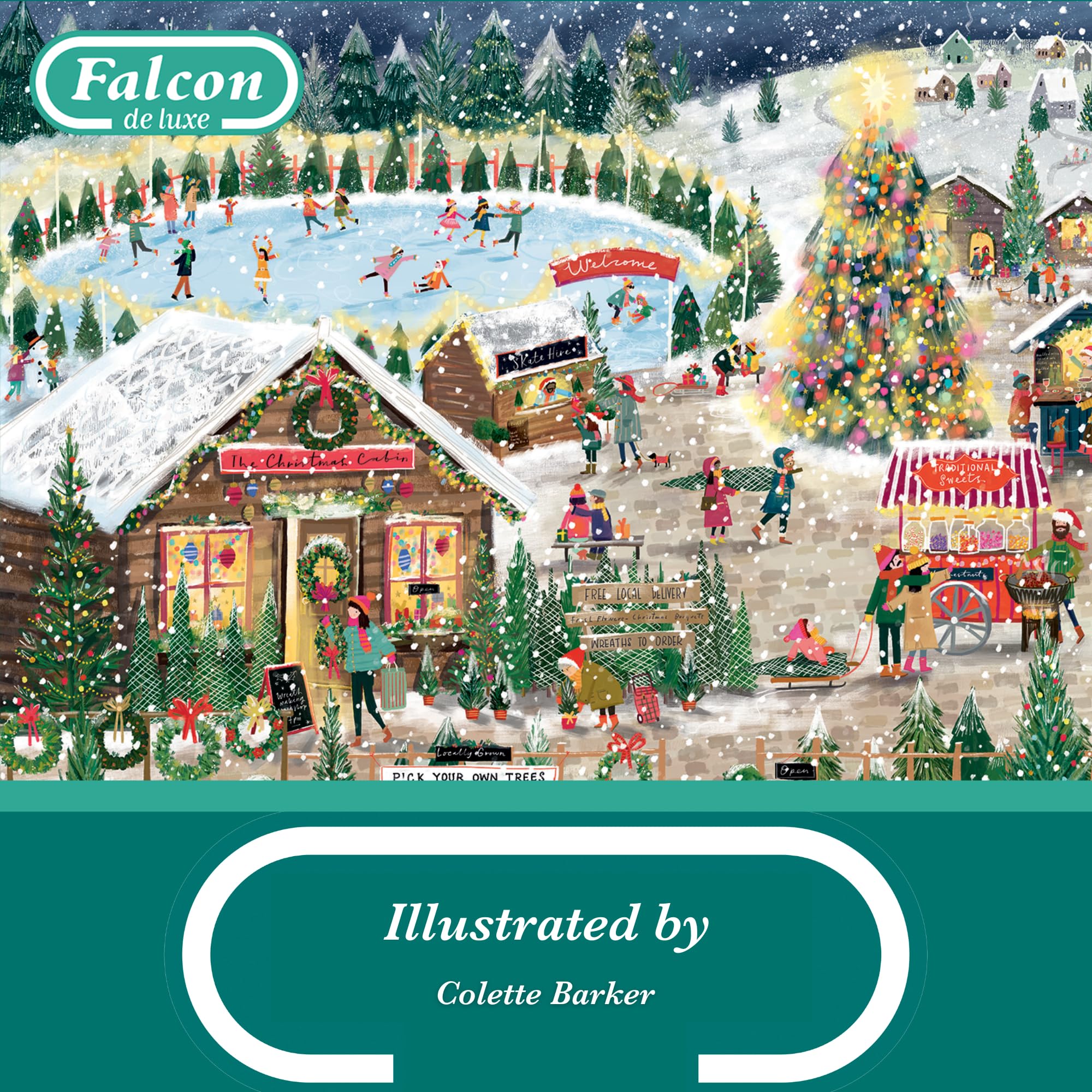 Falcon Winter Village - 1000 Piece Jigsaw Puzzle for Adults 5