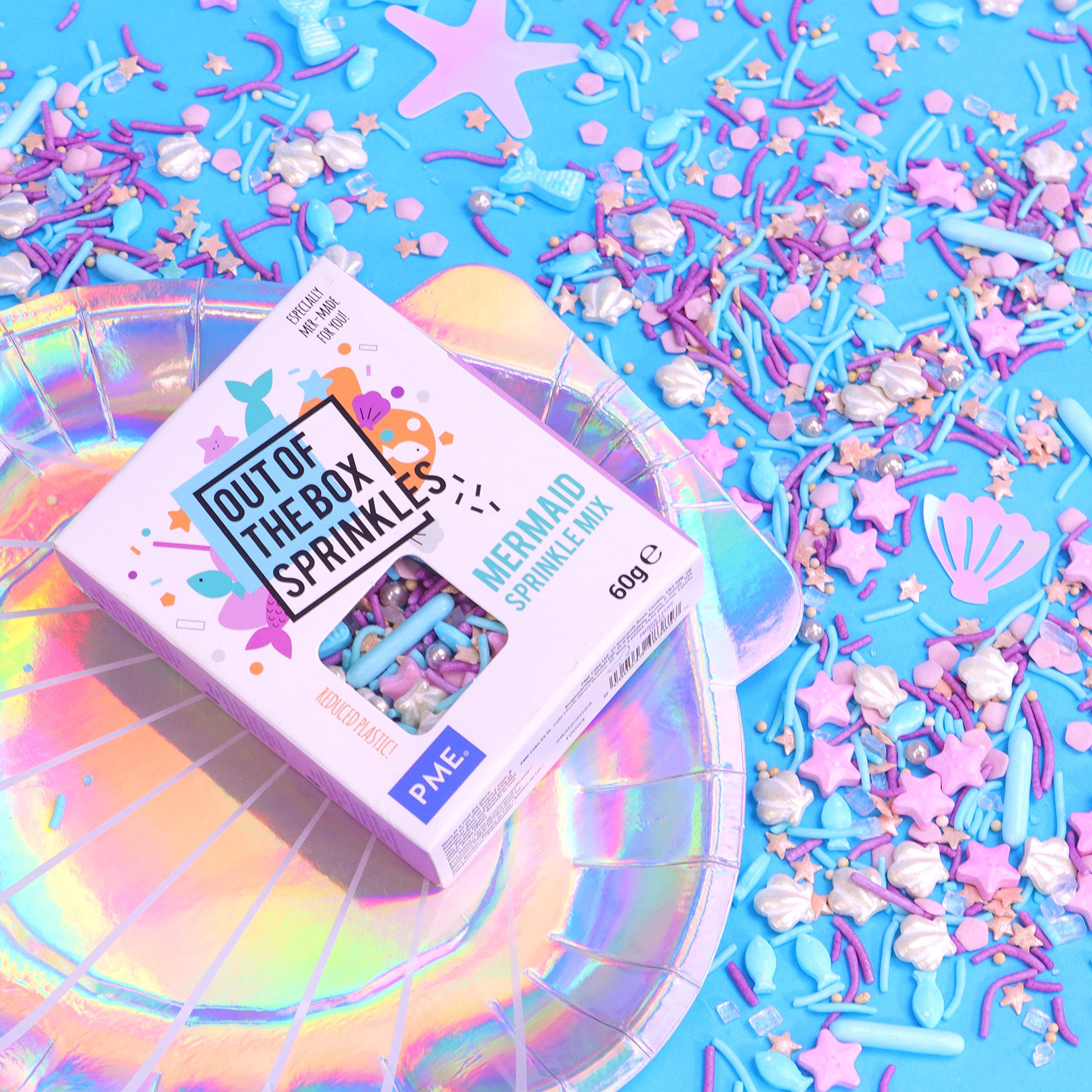PME Out the Box Mermaid Sprinkle Mix - Multi-colored | 60g Resealable Box 3