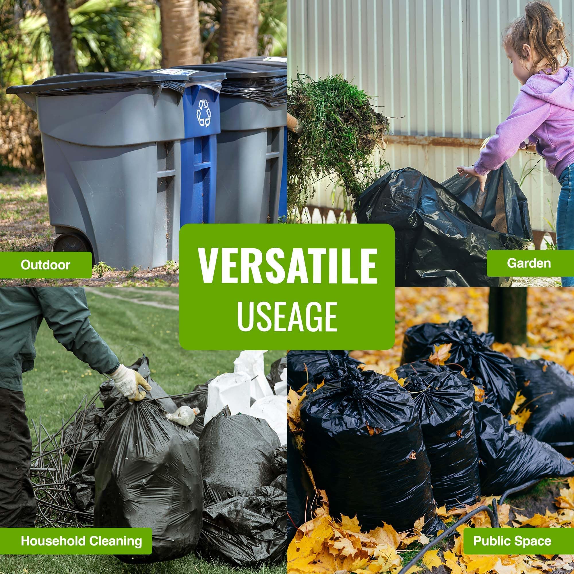EcoBag Heavy Duty Wheelie Bin Liners - 240L Capacity, 18 Microns, 20 Pack | Leak Resistant 4