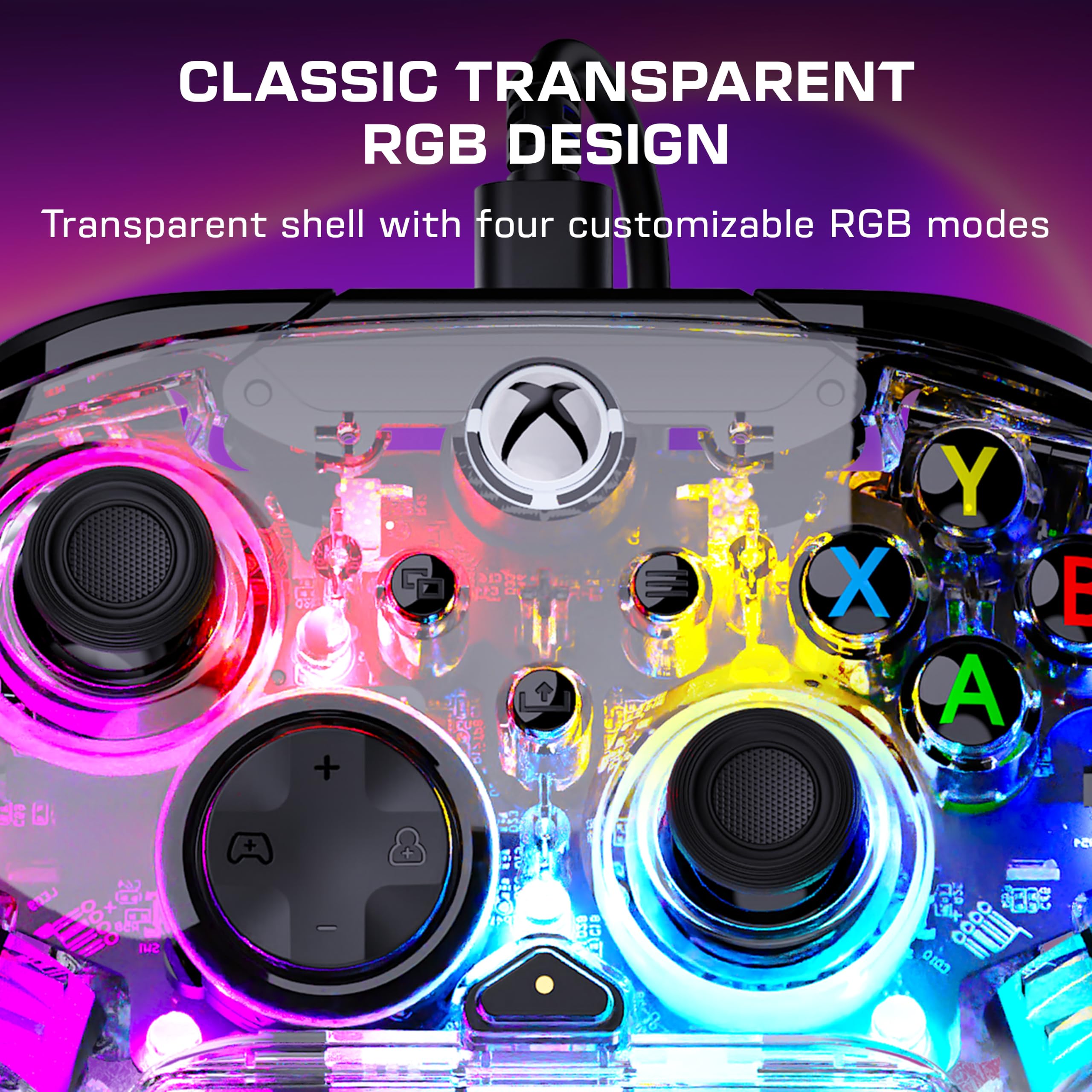 Turtle Beach Afterglow Clear Wired RGB Gaming Controller [PC] 2