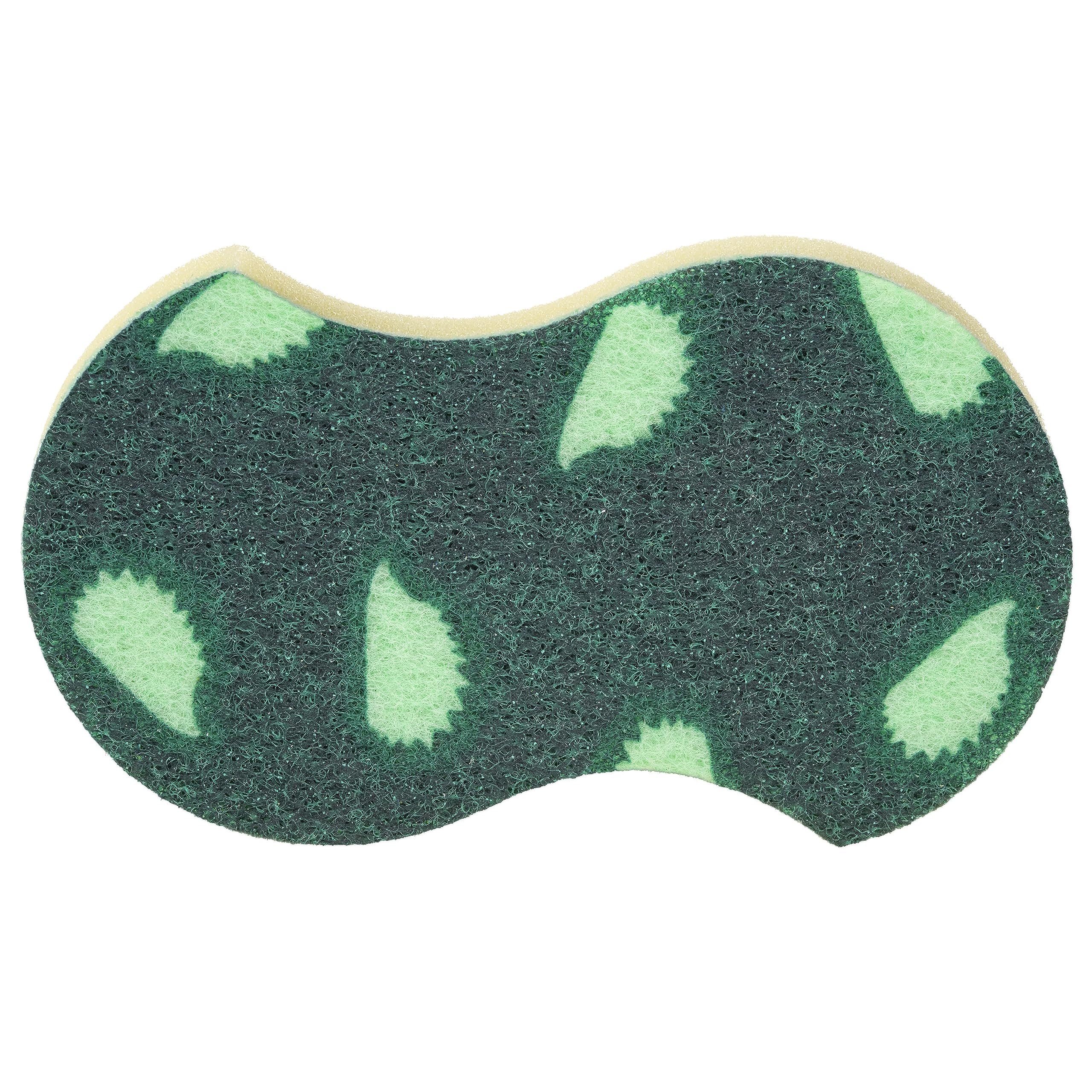 Spontex Easy Sponge Scourers with Comfort Grip - 2 Pack | Green & Yellow | Lemon Scent 4
