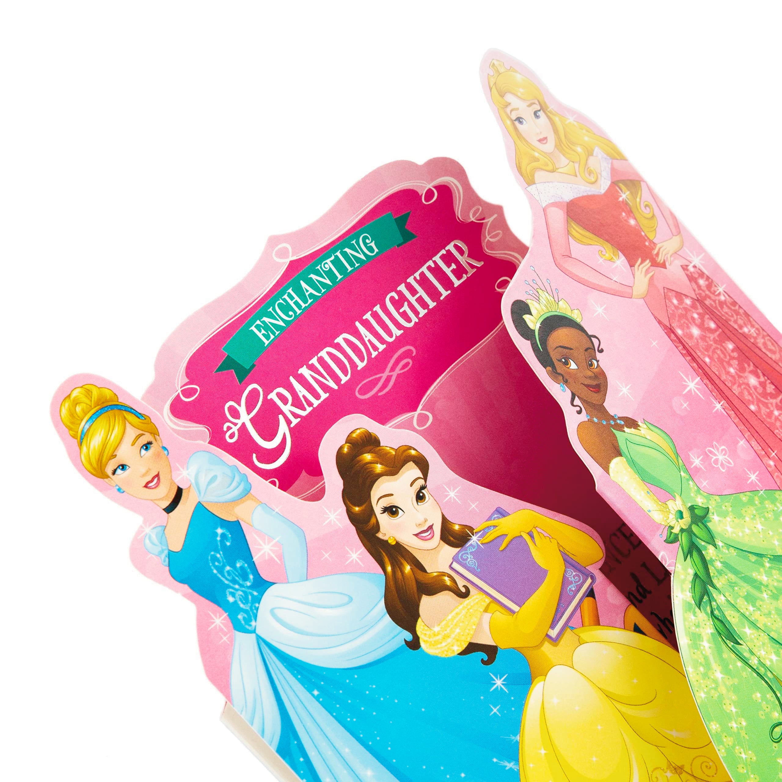 Hallmark Disney Princess Birthday Card for Granddaughter | Gate Fold, Silver Foil | 22.8cm x 15.9cm 2