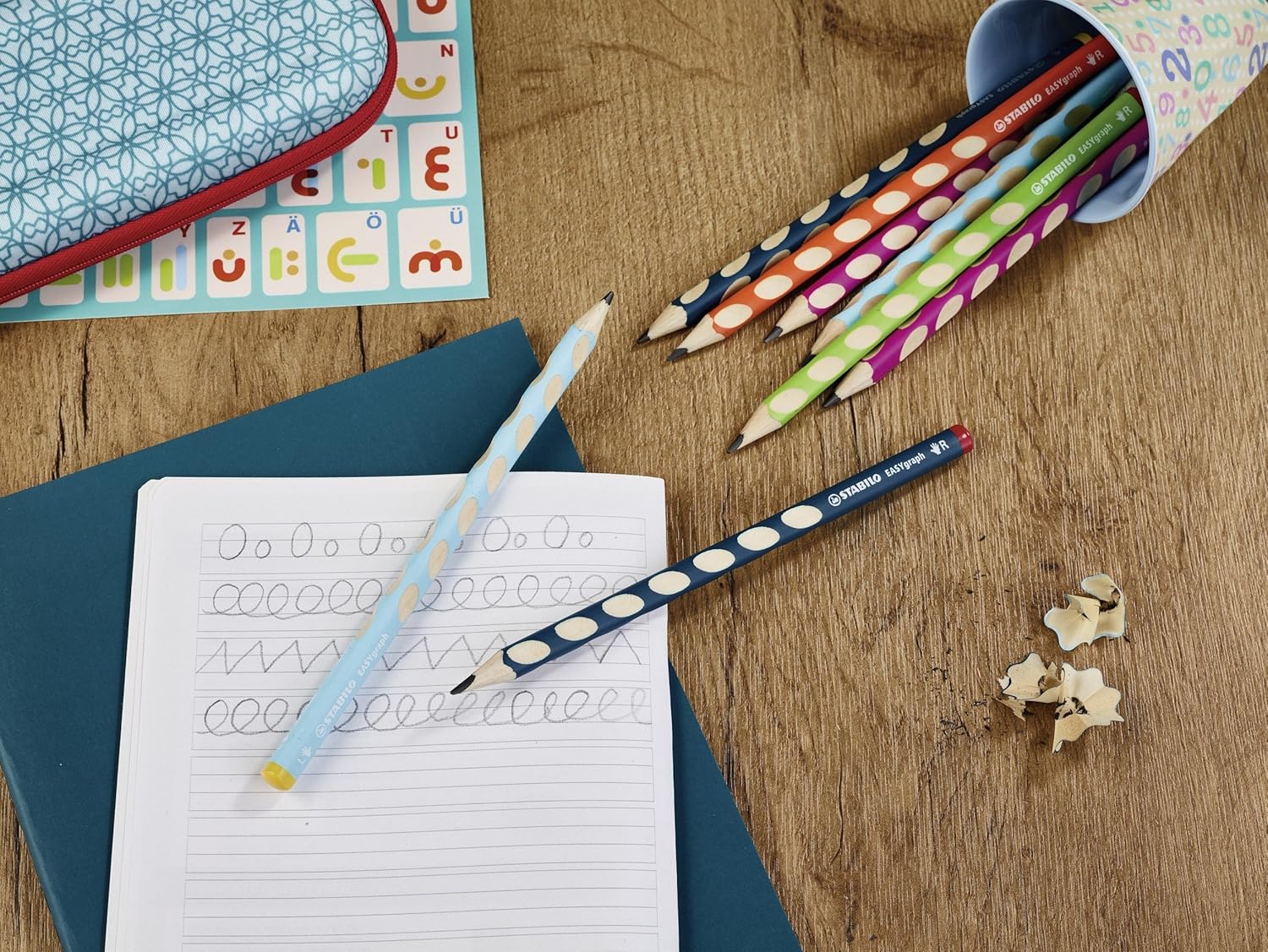 Handwriting Pencil - STABILO EASYgraph Box of 12 HB Petrol Right Handed 5