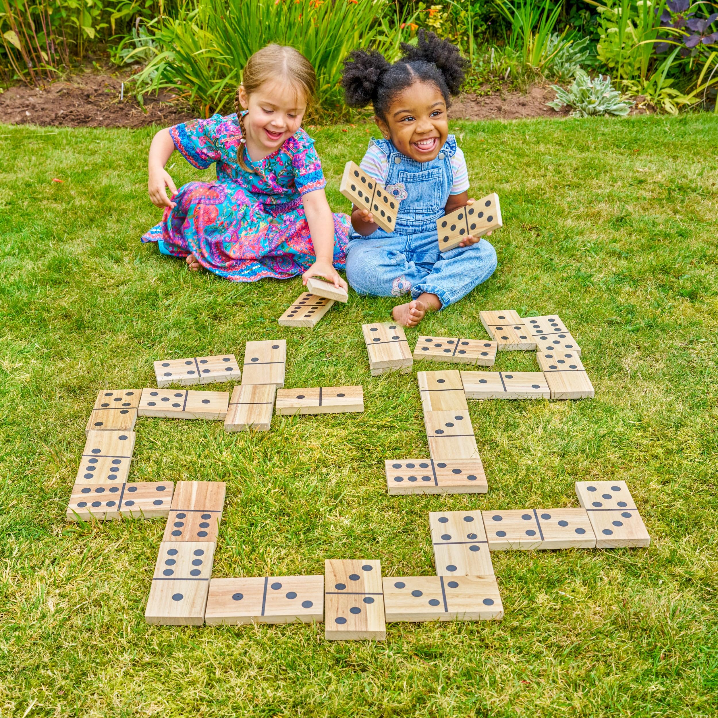 TP Toys Giant Wooden Dominoes - FSC Wood, 28 Tiles, Ages 3+