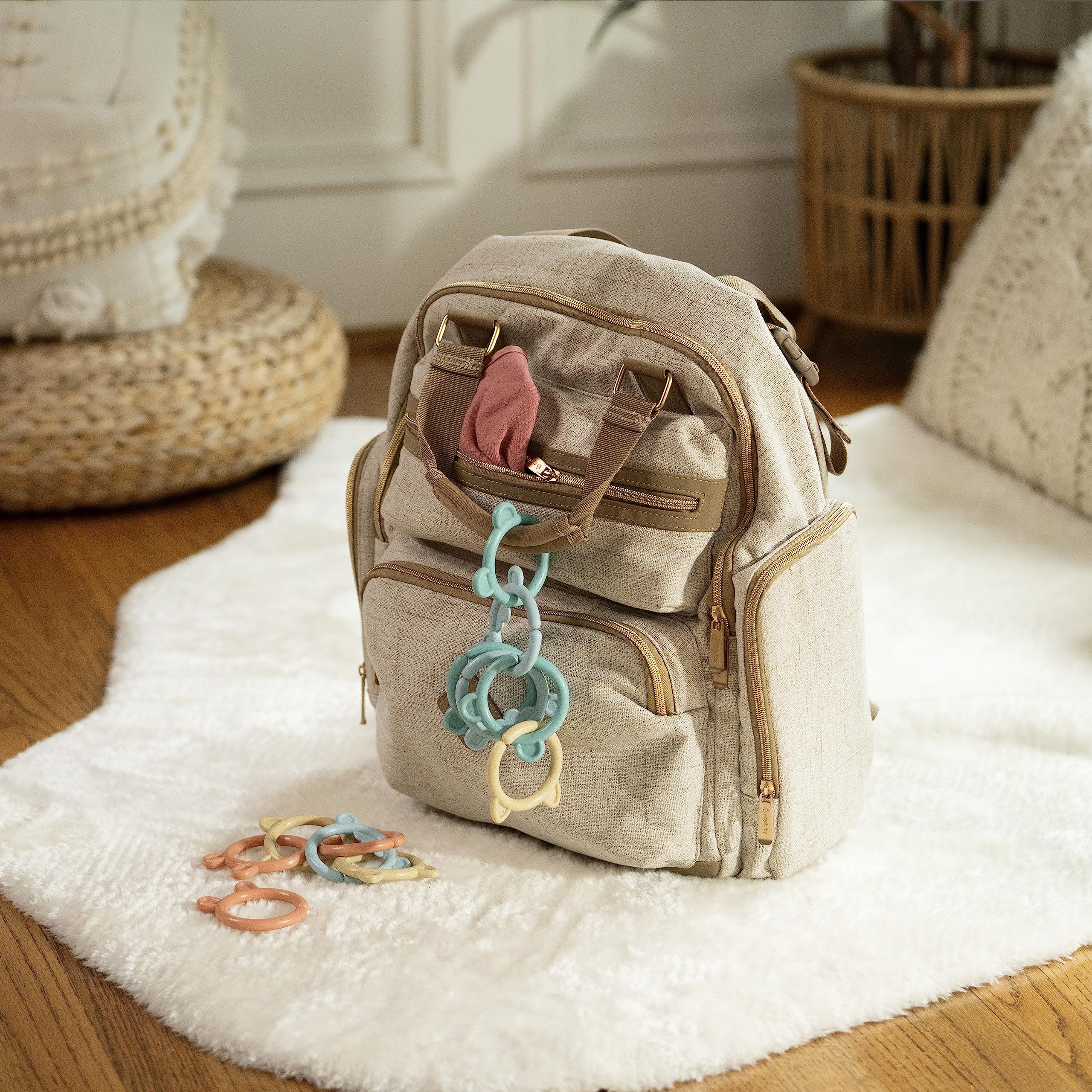 Ingenuity Sheppy's Squad Toy Links for Newborn and Up | 12 Links | Plant-Based Plastic 3