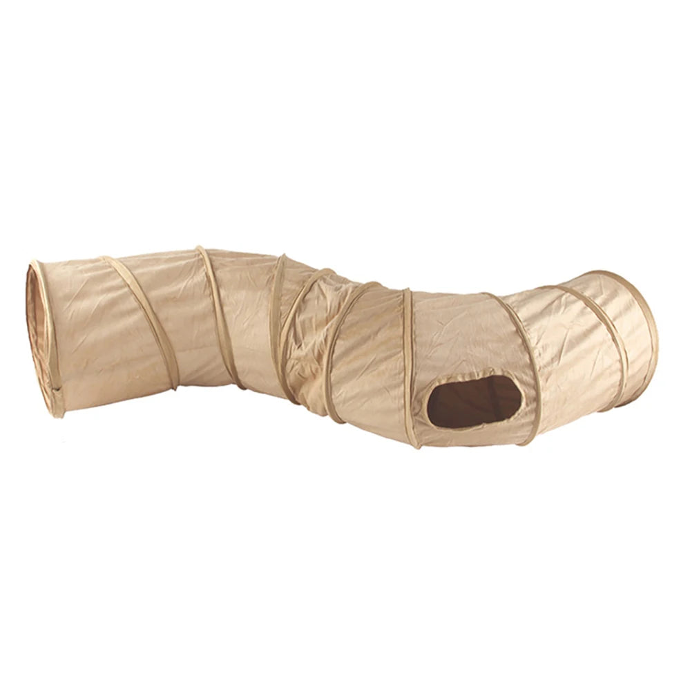 Yachew Collapsible S-Shape Cat Tunnel - Interactive Pet Play with Peepholes
