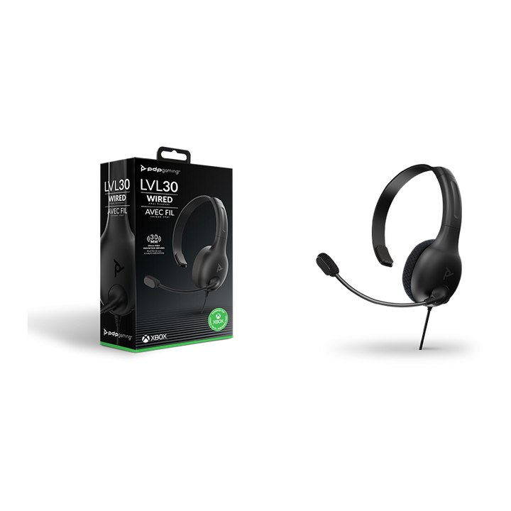 PDP LVL30 Wired Chat Headshet - Xbox One - Black