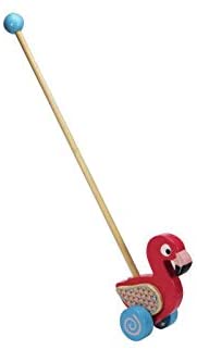 AB Gee 803 38585 EA Wooden Push Along Flamingo, red