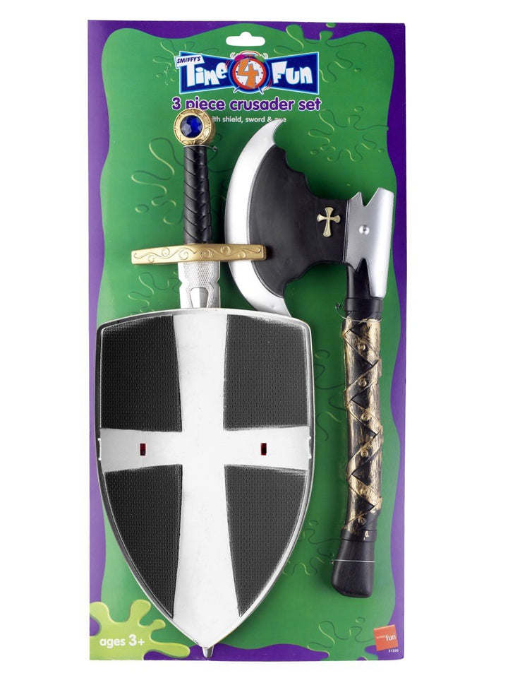 Smiffys 3 Piece Crusader Set, with Shield, Sword