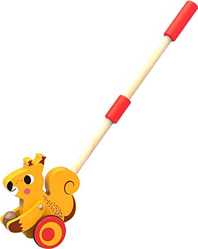 Tooky 921 TKE020 EA Wooden Push Along Squirrel (Centre Parcs), red