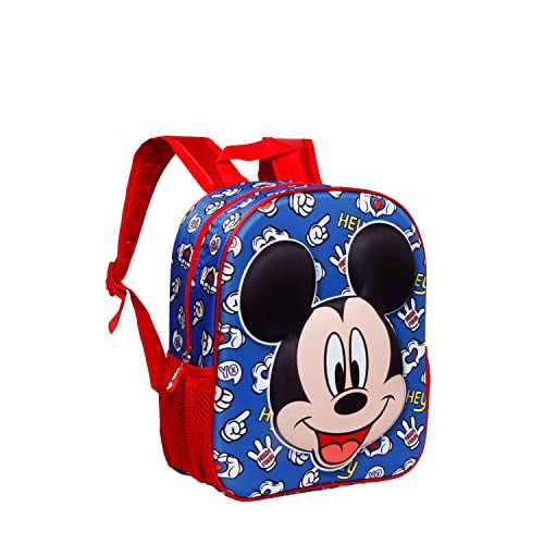 Mickey Mouse Grins-Small 3D Backpack, Blue