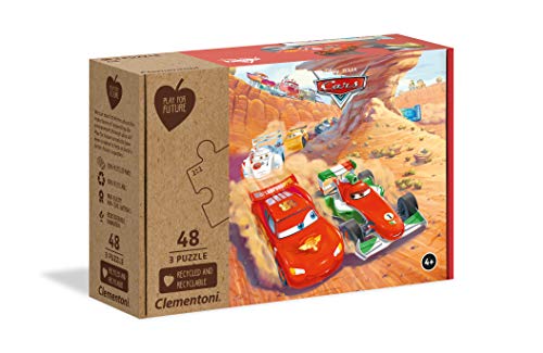 Clementoni - 25254 - Disney Pixar Cars - 3x48 Pieces - Made In Italy - 100% Recy