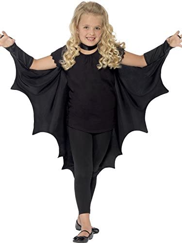 Smiffys Kids Unisex Vampire Bat Costume 44414 Wings, Black, One Size,