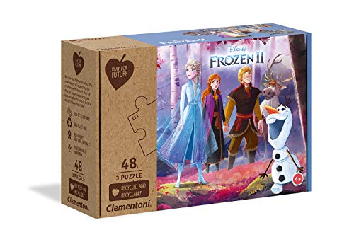 Clementoni - 25255 - Disney Frozen 2 - 3x48 Pieces - Made In Italy - 100% Recycl