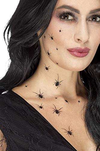 Smiffys 45879 Crawling Spider Tattoo Transfers, Black, One Size