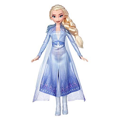 Disney Die Eiskönigin Elsa Modepuppe mit langen blonden Haaren und blauem Outfit