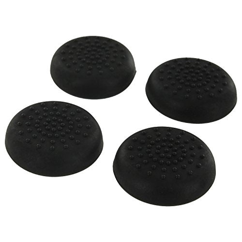4 x Assecure black TPU protective analogue thumb grip stick caps for Sony PS4 co