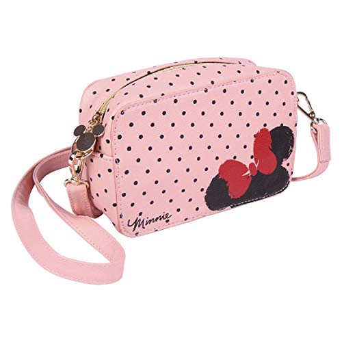 Cerda, Shoulder Bag Leatherette Minnie Mouse Official Star Wars Licensed for Girls, Pink, Medium