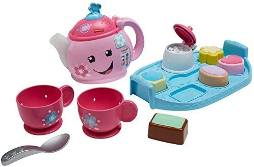 Fisher-Price DYM76 Laugh and Learn Sweet Manners Tea Playset, Toddler Role Play Tea Set Toy for Children with Educational Shape Sorter, Suitable 18 Months Plus