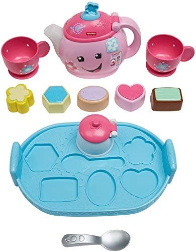 Fisher-Price DYM76 Laugh and Learn Sweet Manners Tea Playset, Toddler Role Play Tea Set Toy for Children with Educational Shape Sorter, Suitable 18 Months Plus