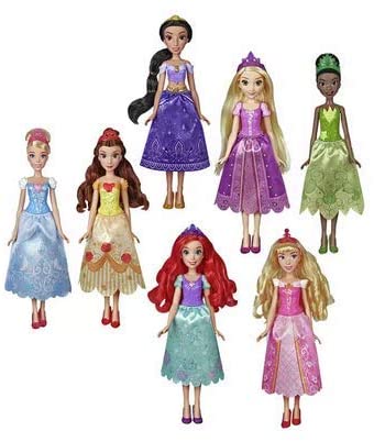 Disney Princess Party Dress Pack, Includes Ariel, Aurora, Belle, Cinderella, Jasmine, Rapunzel, and Tiana Fashion Dolls