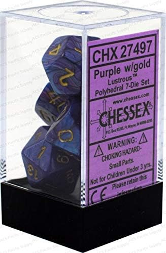 Chessex Chx27497 Dice-Lustrous Purple/Gold Set