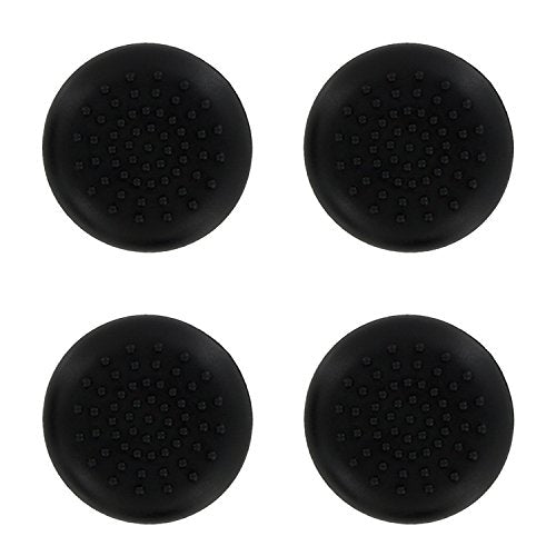 4 x Assecure black TPU protective analogue thumb grip stick caps for Sony PS4 co
