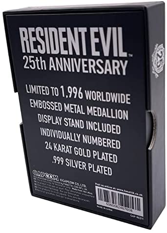 fanattik Resident Evil - Gold & Silver Plated Replica S.T.A 25th Annivesary Meda