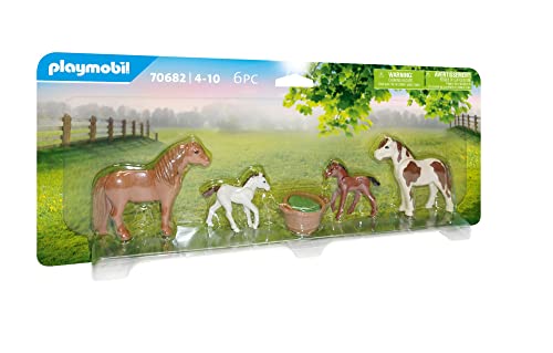 Playmobil 70682 2 Ponys With 2 Foals, Multicoloured, One Size