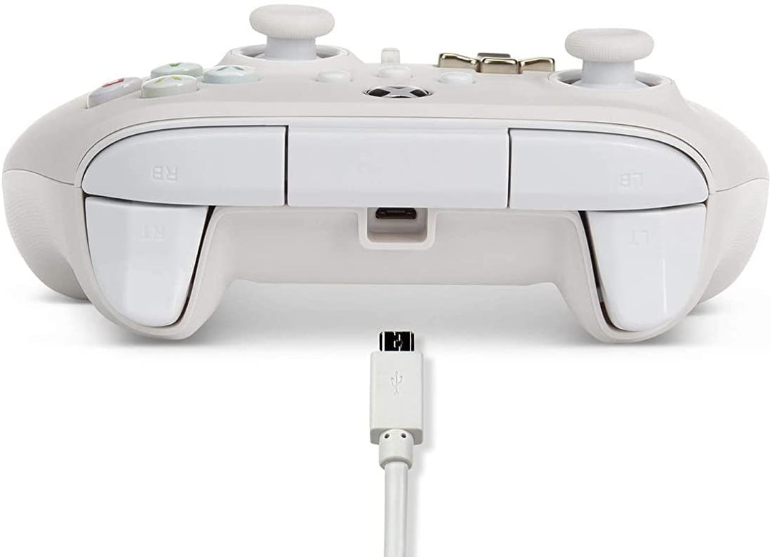 PowerA Enhanced Wired Controller for Xbox - Mist, White, gamepad, wired video ga