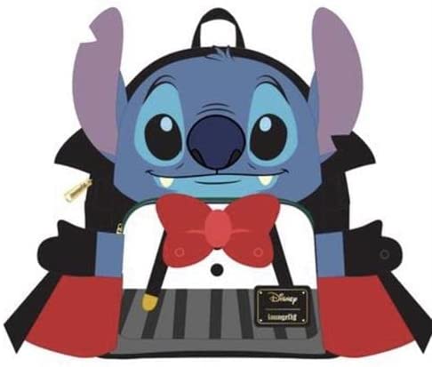 Loungefly Disney Vampire Stitch Bow Tie Women's Double Strap Shoulder Bag Purse