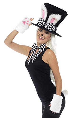 Smiffys 45023 Black and White Tea Party March Hare Kit with Top Hat