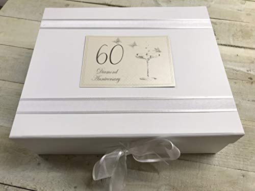 60th Diamond Anniversary, Large Keepsake Box, Champagne Glasses
