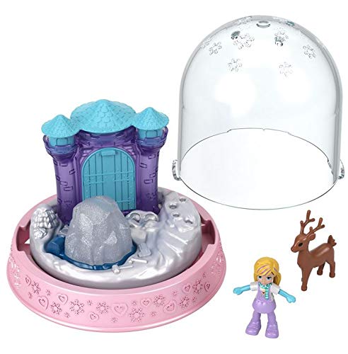Polly-Pocket Mattel GNG68 Mini Snow Globe Winter Christmas 8 x 8 cm