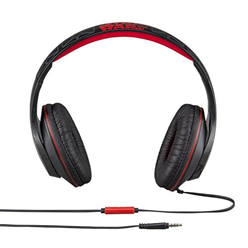 EKids Star Wars Headphones with in-line Microphone for Kids in Black and Red