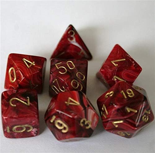 Chessex 27434 Dice, burgundy/gold, pack of 1