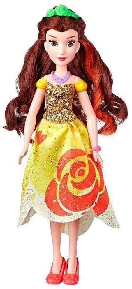 Disney Princess Belle (Fashion ambola with bright colours and bold prints, with brush and hair accessories, Be Bright series, Be Bold)