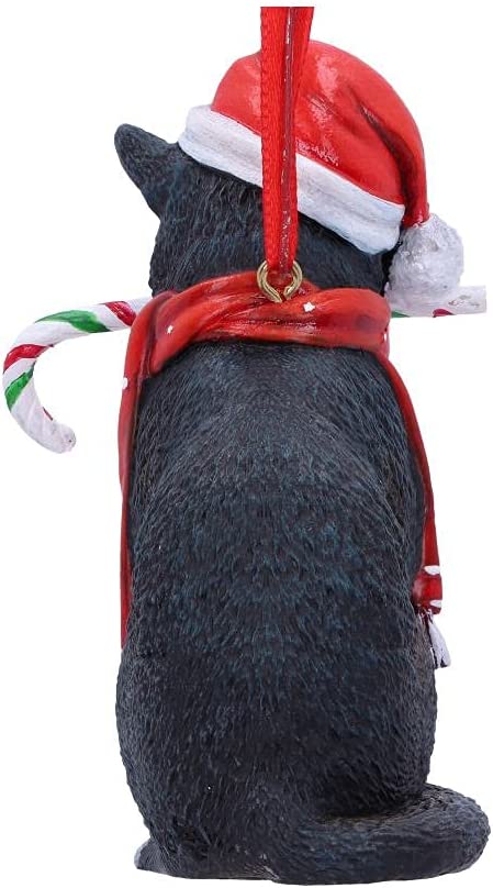 Nemesis Now Candy Cane Cat Hanging Ornament (LP) 9cm, Red