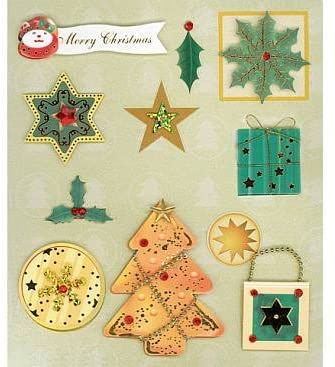 Sigel 5x 3D 122x140 mm Christmas Stickers Christmas Time Ve = 11 Stickers