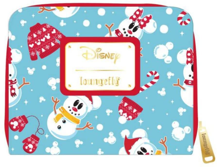 Loungefly Disney Mickey Minnie Snowman Zip Around Wallet