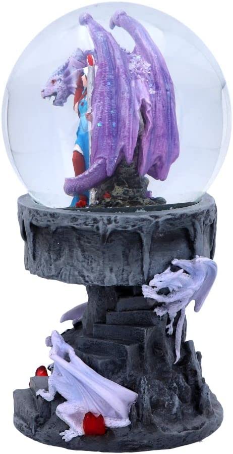 Nemesis Now Anne Stokes Dragon Mage Snowglobe Shaker, Polyresin, Purple