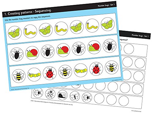 Inspirational Classrooms 3158460 "Number Bug Counters Work Card Educational Toy