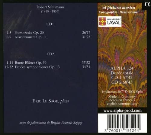 Schumann - Piano Works and Chamber Music IV (Eric Le Sage) [Audio CD]