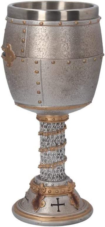 Nemesis Now B3245H7 Crusader Goblet 18cm Silver, Resin w/stainless steel insert,