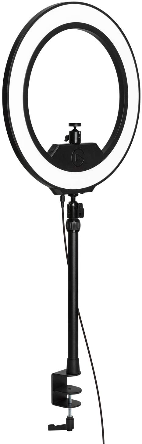 Elgato 10LAC9901 Ring Light - Premium 2500 lumens Light with desk clamp and ball mount, Temperature and Brightness app-adjustable on Mac, PC, iOS, Android, Black