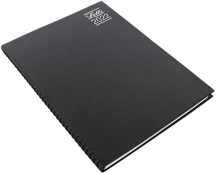 Letts of London Rhino 2022 Diary - A4 Week to View with appointments - Black, 22