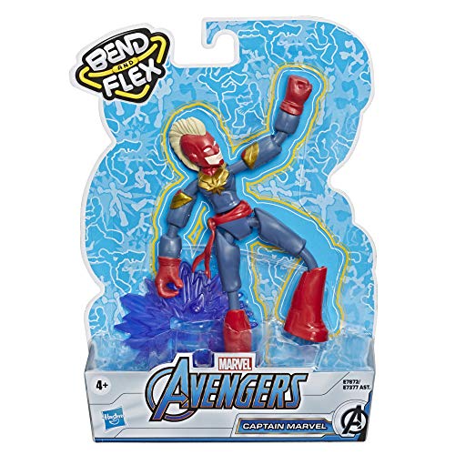 Marvel Avengers Bend And Flex Action Figure Toy, 15-cm Flexible Captain Marvel Figure