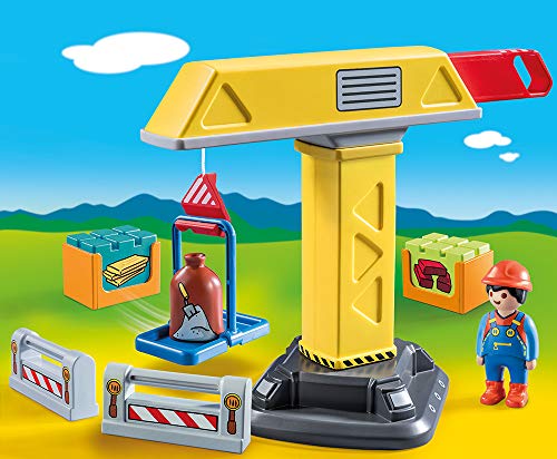 Playmobil 70165 1.2.3 Construction Crane for Children 18 Months+
