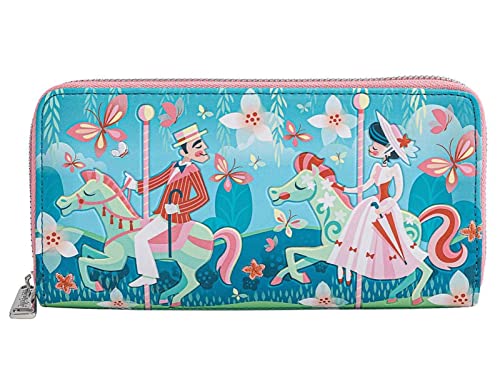 Loungefly Purse Mary Poppins Jolly Holiday Official Disney Blue Zip Around One S