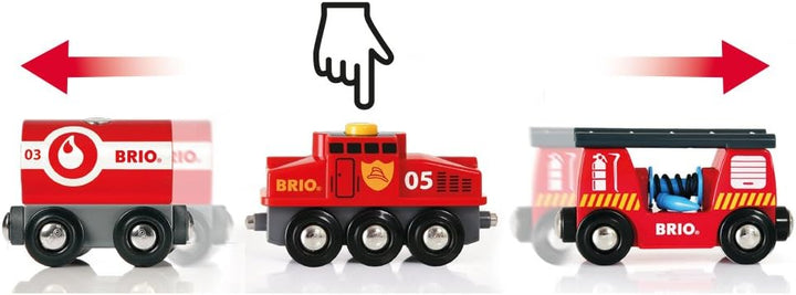 BRIO World Fire & Rescue Train for Kids Age 3 Years Up - Compatible with all BRIO Railway Sets & Accessories